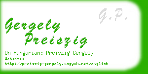 gergely preiszig business card